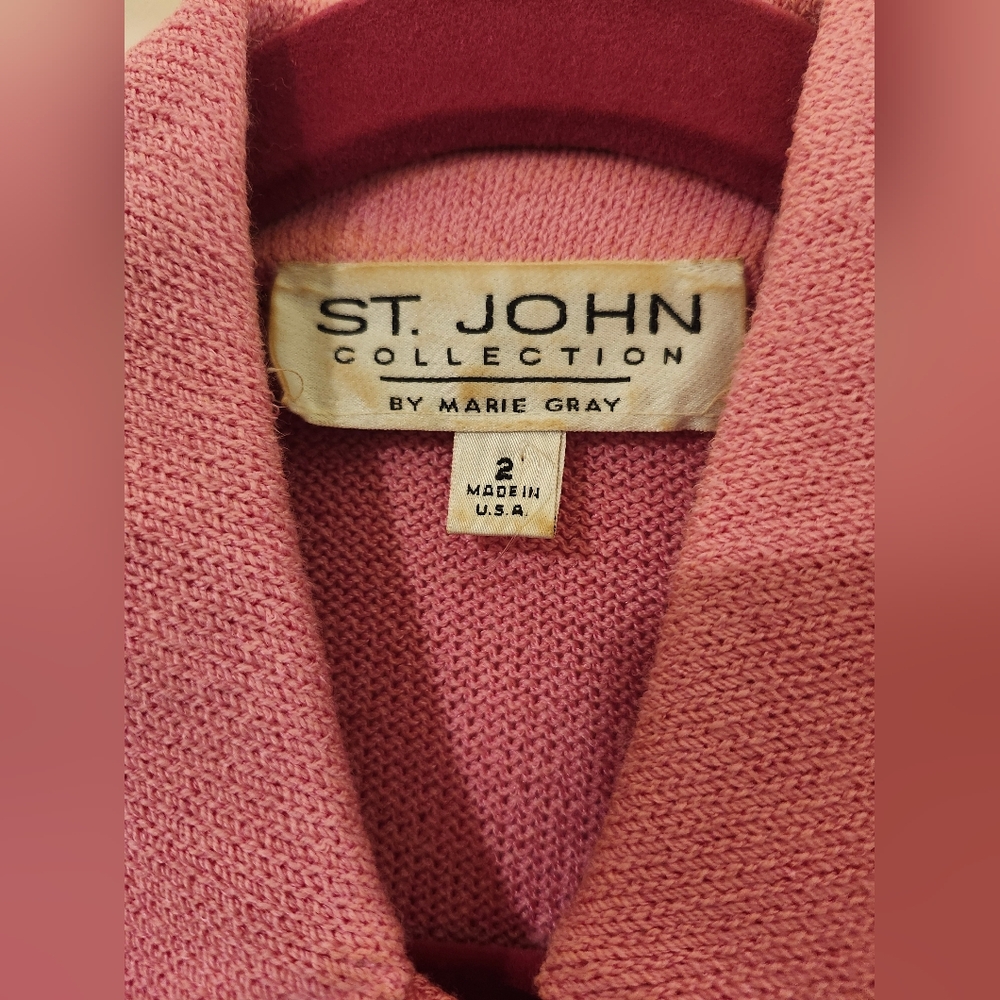 St. John Collection By Marie Gray Pink Button-Up Jacket Size 2 - Picture 11 of 11